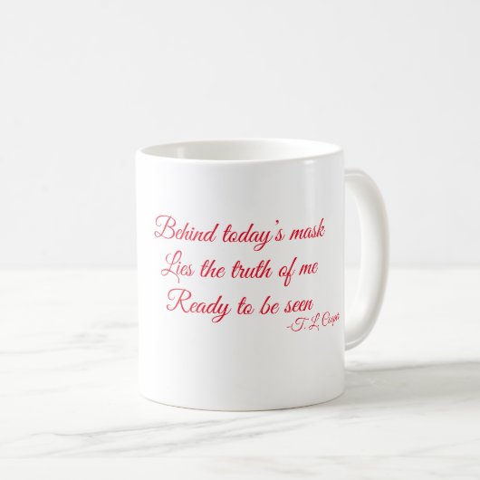 De huidige Mok van het Masker (Voorkant rechts)