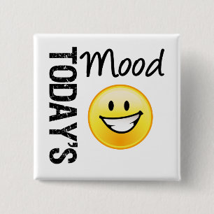 De huidige Mood Emoticon Bright Smile Vierkante Button 5,1 Cm