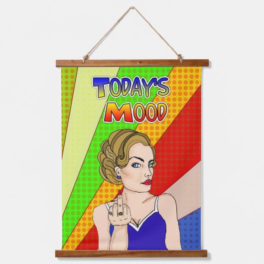 De huidige Pop van de Mood Retro Kunstdame die de  Hangend Wandkleed (Voorkant)