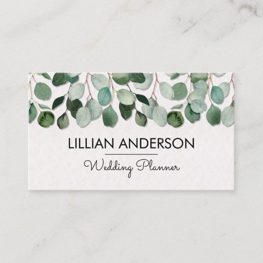 De huidige Waterverf Eucalyptus laat bloemig achte Visitekaartje (Voorkant)