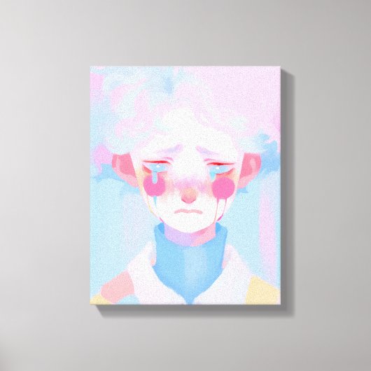 De huilende clown canvas afdruk (Voorkant)