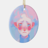 De huilende clown keramisch ornament (Rechts)