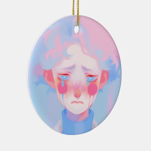 De huilende clown keramisch ornament (Rechts)