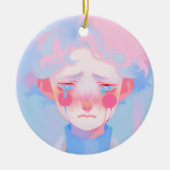 De huilende clown keramisch ornament (Voorkant)