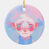 De huilende clown keramisch ornament (Achterkant)