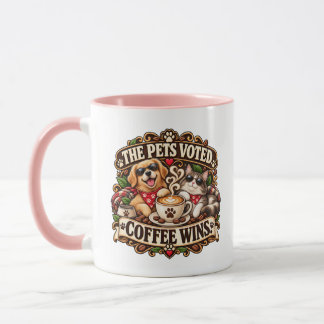 De huisdieren stemden koffie wint huisdierliefhebb mok
