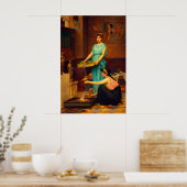 De Huishoudgod door John William Waterhouse Poster (Keuken)