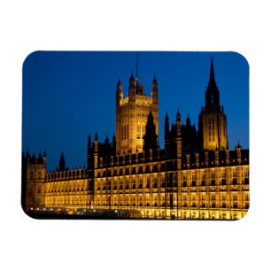 De huizen van het Parlement 's nachts in de stad Magneet