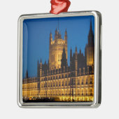 De huizen van het Parlement 's nachts in de stad Metalen Ornament (Links)