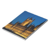 De huizen van het Parlement 's nachts in de stad Notitieblok (Linkerzijde)