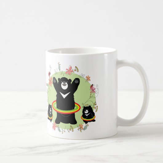 De Hula Hoop-Black beren Koffiemok (Rechts)