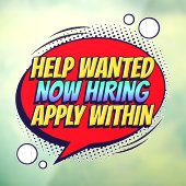 De hulp van banen wilde nu Huren werknemers Raamsticker (Vel 3)