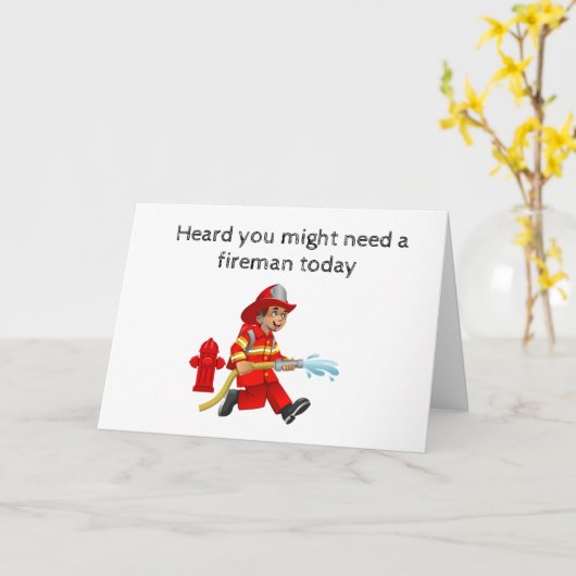 DE HULP VAN FIREMAN MET *60* KANDIES OP BIRTHDAY C KAART (Gele Bloem)