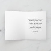 De HulpAttributen van de arts/Witte Tekst op Blauw Bedankkaart (Binnen)