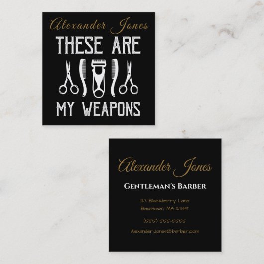 De hulpmiddelen van de Handel personaliseren Vierkante Visitekaartje (Voorkant / Achterkant)