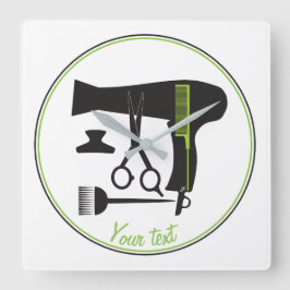 De hulpmiddelen van kapsels vierkante klok