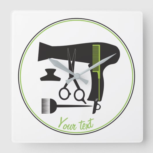 De hulpmiddelen van kapsels vierkante klok (Voorkant)