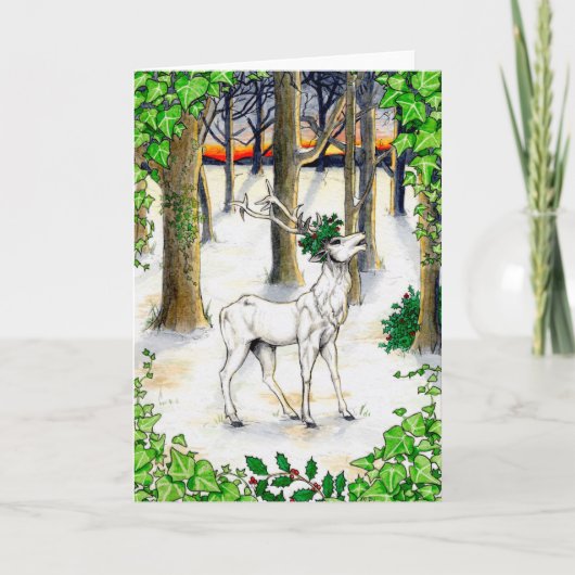 De hulst & de Kerstkaart van de Klimop Feestdagen Kaart (Voorkant)