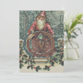 De Hulst van het Storm van de Sneeuw van de Boot Feestdagenkaart (Staand voorkant)