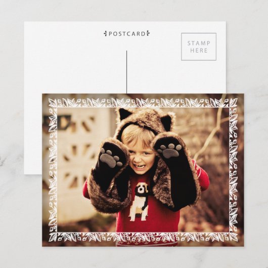 De hulst verlaat de Witte Groet van de Foto van Feestdagenkaart (Voorkant / Achterkant)