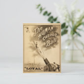 De Human Cannon Ball  Circus Act Victoriaans Briefkaart (Staand voorkant)