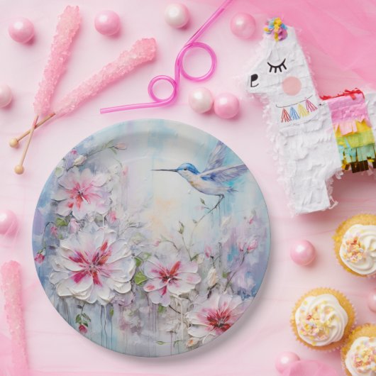 De Hummingbird Design Series 11 Papieren Bordje (Feest)