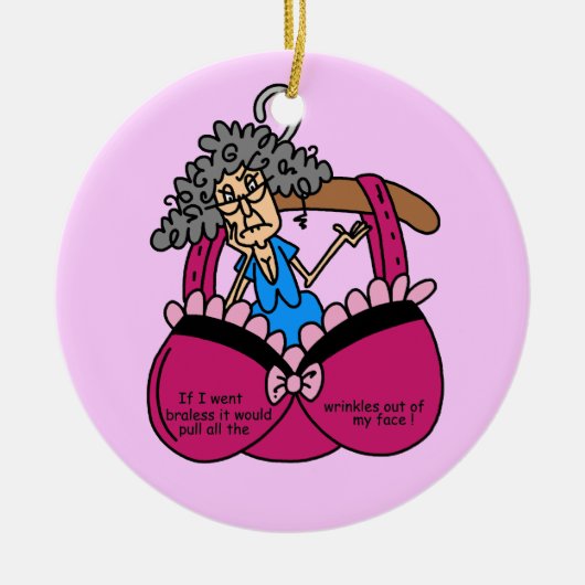 De Humor van bustehouders en van Rimpels Keramisch Ornament (Voorkant)