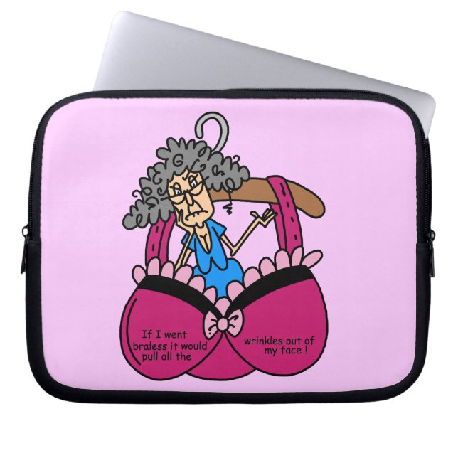 De Humor van bustehouders en van Rimpels Laptop Sleeve (Voorkant)