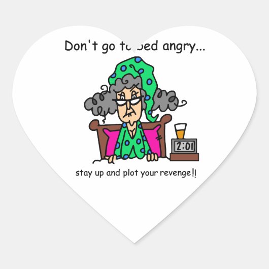 De Humor van de bedtijd Hart Sticker (Voorkant)