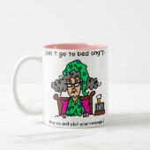 De Humor van de bedtijd Tweekleurige Koffiemok (Links)