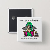 De Humor van de bedtijd Vierkante Button 5,1 Cm (Voorkant /achterkant)