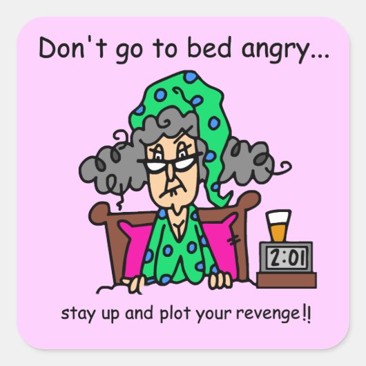 De Humor van de bedtijd Vierkante Sticker (Voorkant)