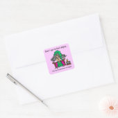 De Humor van de bedtijd Vierkante Sticker (Envelop)