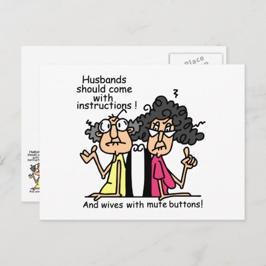 De Humor van de Houding van echtgenoten en van Briefkaart (Voorkant / Achterkant)