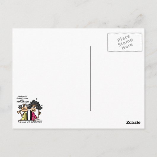 De Humor van de Houding van echtgenoten en van Briefkaart (Achterkant)