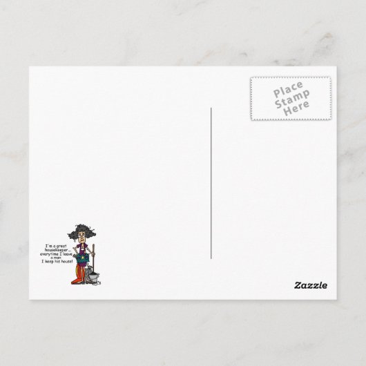 De Humor van de huishoudster Briefkaart (Achterkant)