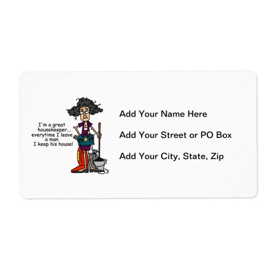 De Humor van de huishoudster Etiket (Voorkant)