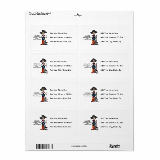 De Humor van de huishoudster Etiket (Full Sheet)