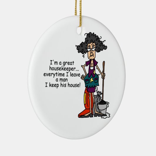 De Humor van de huishoudster Keramisch Ornament (Rechts)