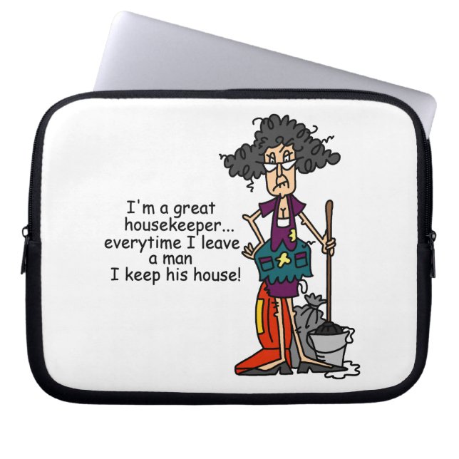 De Humor van de huishoudster Laptop Sleeve (Voorkant)