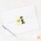 De Humor van de huishoudster Vierkante Sticker (Envelop)