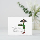 De Humor van de Levering van de pizza Briefkaart (Staand voorkant)