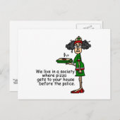 De Humor van de Levering van de pizza Briefkaart (Voorkant / Achterkant)