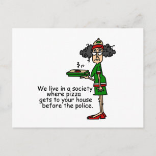 De Humor van de Levering van de pizza Briefkaart