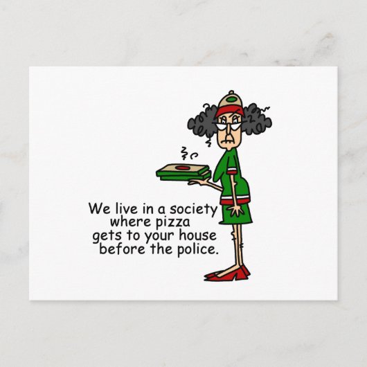 De Humor van de Levering van de pizza Briefkaart (Voorkant)