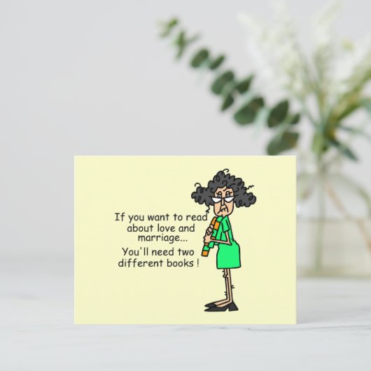 De Humor van de liefde en van het Huwelijk Briefkaart (Staand voorkant)