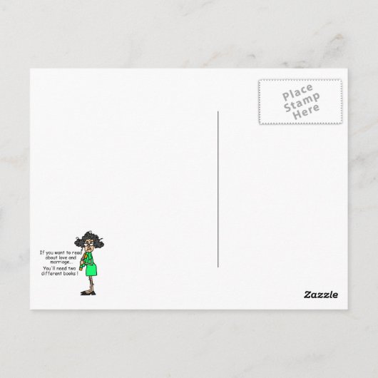 De Humor van de liefde en van het Huwelijk Briefkaart (Achterkant)