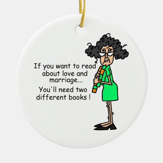 De Humor van de liefde en van het Huwelijk Keramisch Ornament (Voorkant)