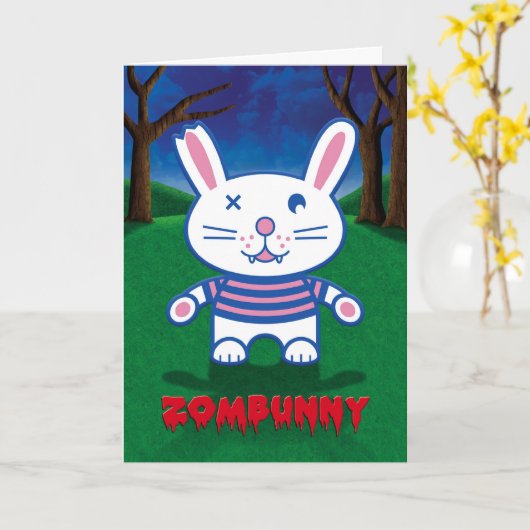 De Humor van Halloween, het Leuke Konijn van het Kaart (Gele Bloem)