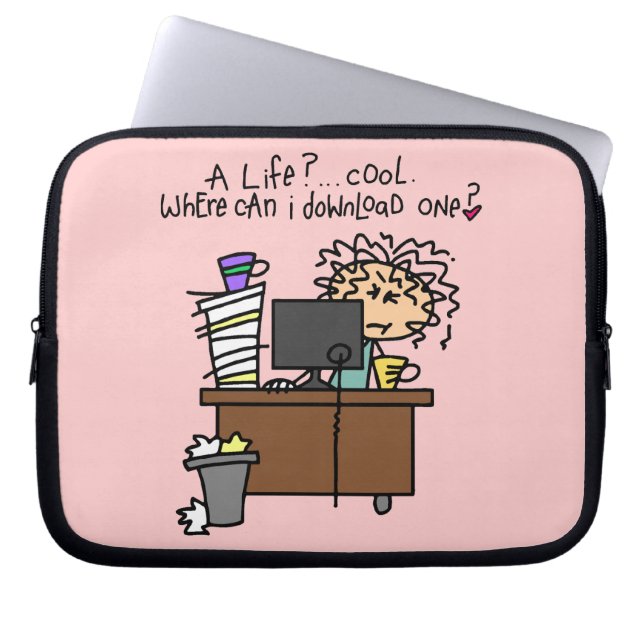 De Humor van het Leven van de download Laptop Sleeve (Voorkant)